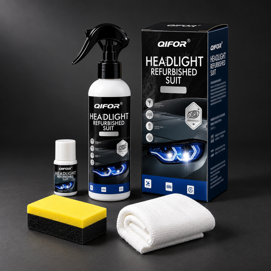 QIFOR automotive headlight restoration fluid kit packshot